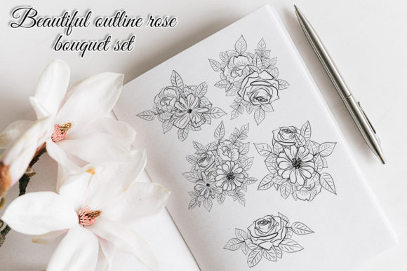 Beautiful Outline Rose Bouquet Set Review for Real Projects