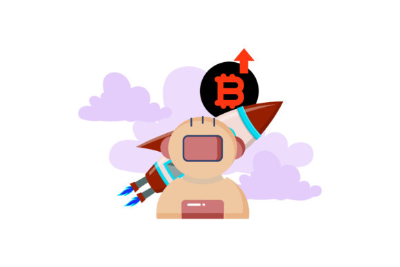 Bit Coin Space Rocket Brown: A Modern Graphic Freebie for Branding and Marketing