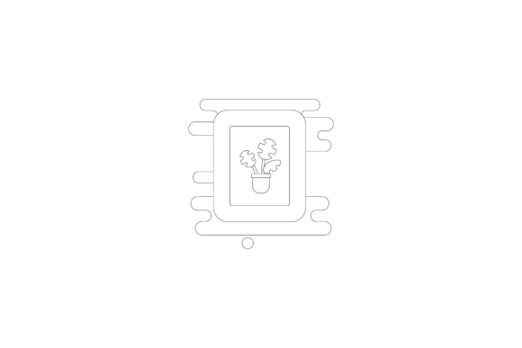 Coloring Page - House Frame Plant Sky: A Versatile Graphic Design Asset for Content Creators