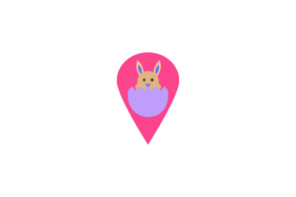 Easter Cute Icon Location Bunny Funny: A Versatile Graphic Design Asset for Content Creators