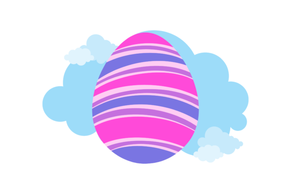 Easter Eggs Icons Cloud Style Background – A Graphics Freebie for Handmade Creators