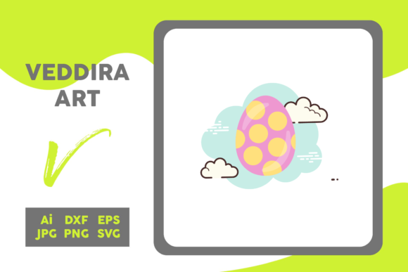 Easter Icon Egg Big Circle Cloud White – A Versatile Graphic Design Asset for Digital Sellers