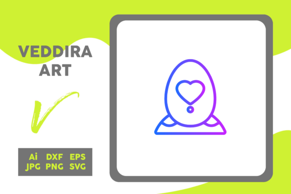 Easter Icon Egg Mound Line Gradient Love – A Versatile Graphic for Handmade Creators