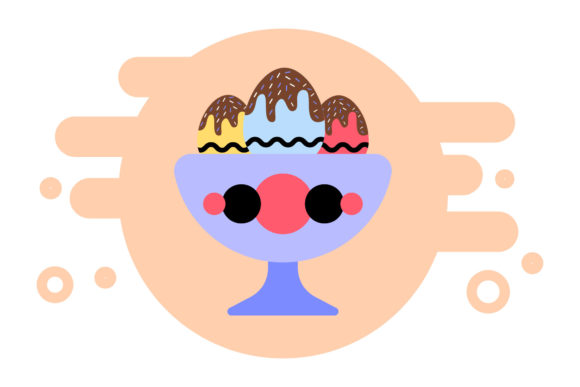Easter Icon Glass Ice Cream Design Egg: A Playful Embroidery File for Spring Projects