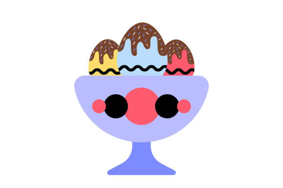 Easter Icon Ice Cream Design Egg Glass – A Festive Graphic Freebie for Local Branding