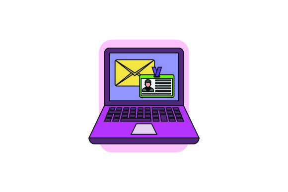 Flat Icon E-mail Laptop Color Outline: A Versatile Graphic Design Freebie