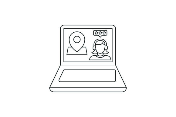 Flat Icon Laptop Location Coloring Page Review for Real Embroidery Projects