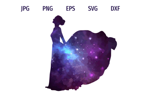 Galaxy Dress Silhouette: A Freebie Graphic for Modern Content Creators