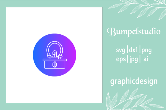 House Icon Wash Basin Circle Gradient – A Graphics Freebie for Digital Sellers