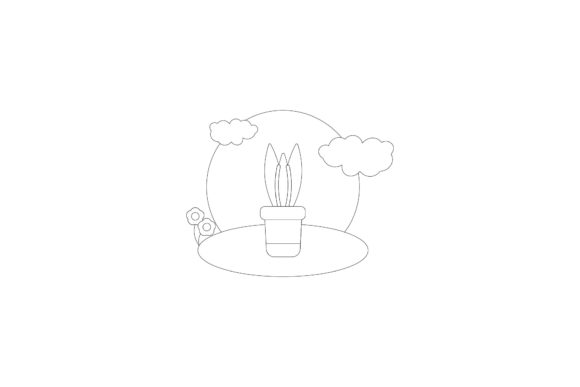 House Plant Leaf Sun Coloring Page – A Versatile Graphic Design Asset