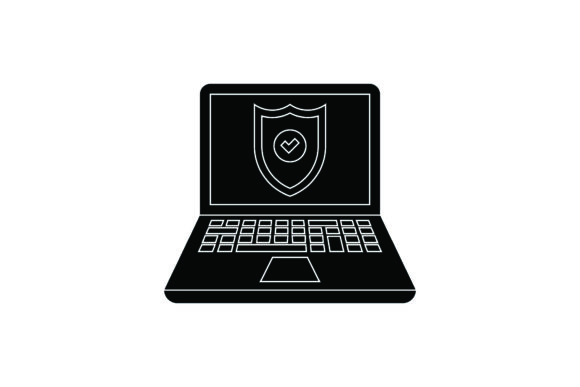 Laptop Icon Cute Security Black Filled: A Versatile Graphics Freebie for Creative Projects