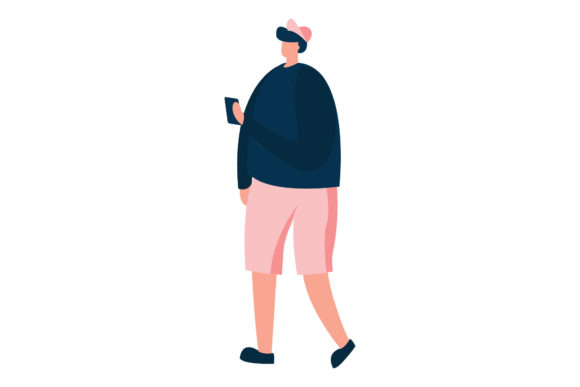 Man with Mobile Phone: A Versatile Graphic Design Asset for Local Business Branding