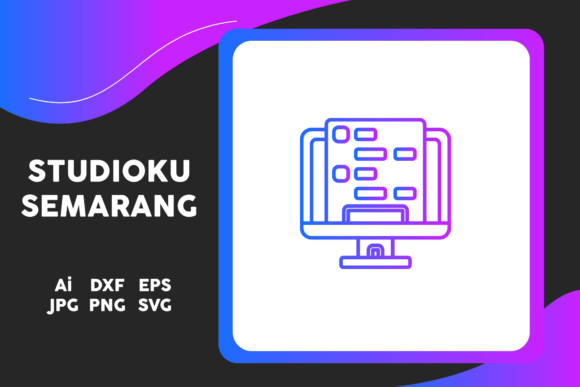 School Icon Exam Desktop Line Gradient for Graphics and Freebies
