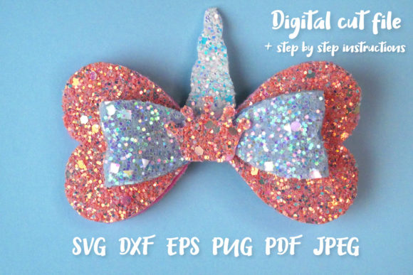 Unicorn Hair Bow Graphics for Crafts and Creative Projects